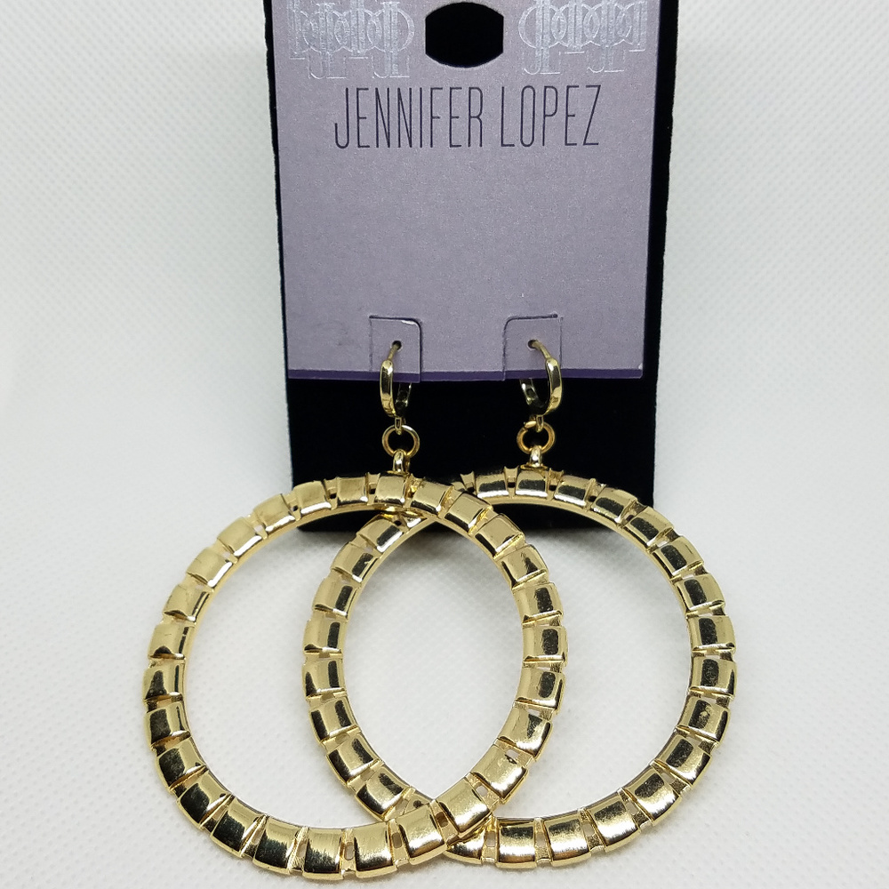 Gold Jennifer Lopez Dangle Earrings
